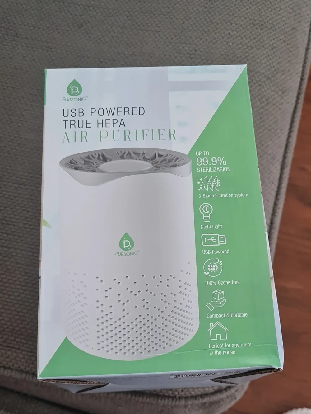 💥3for$15💥Pursonic USB HEPA Air Purifier - Compact Home Accent